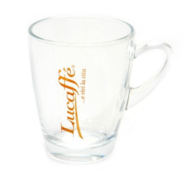 Lucaffé Cappuccino Glas mit Henkel
